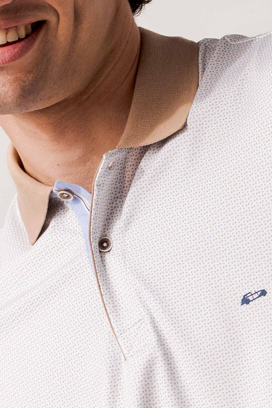 Polo punto técnico ultraelástico estampado hombre