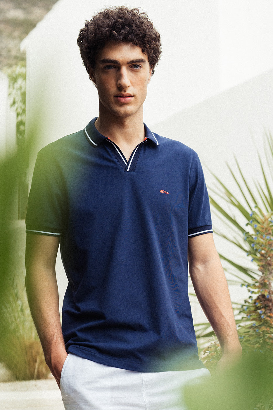 Polo piqué 100% algodón marino