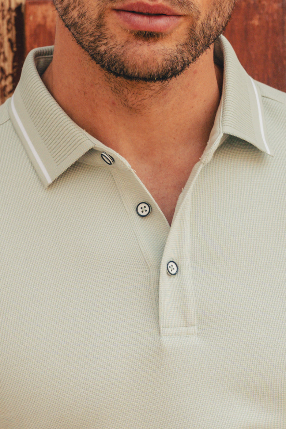 Polo tono verde hombre manga corta