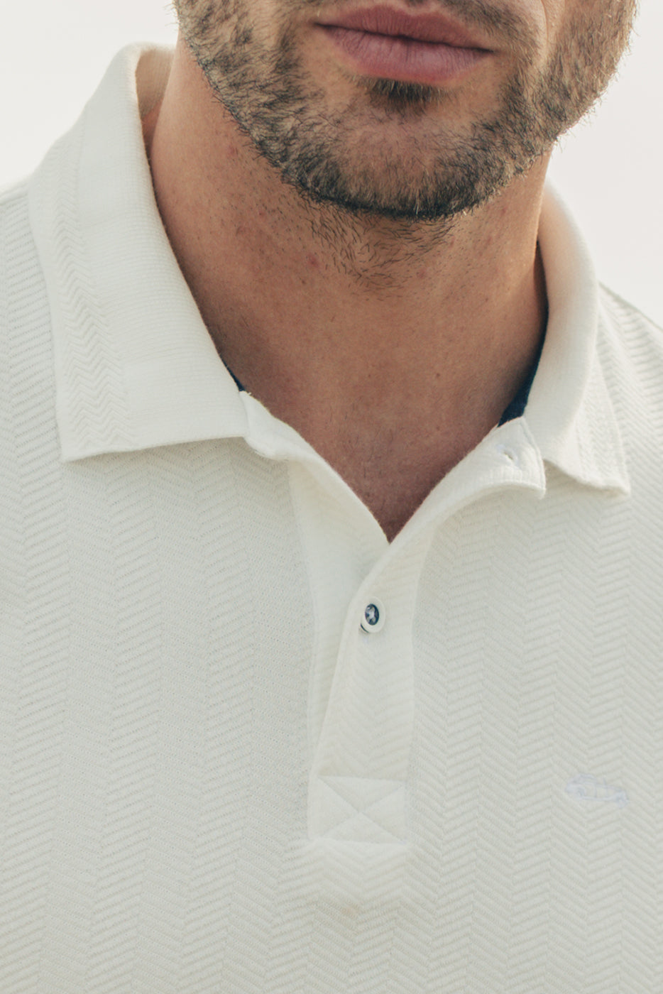 Polo hombre blanco manga corta