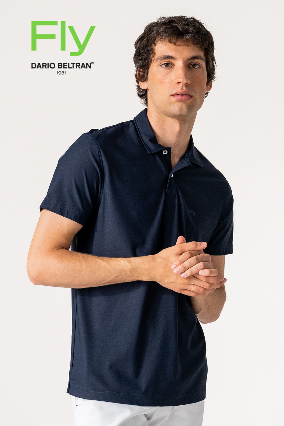 Polo hombre punto técnico ultraelástico marino