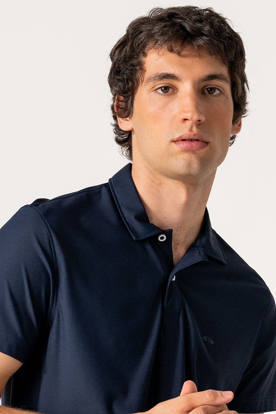 Polo hombre punto técnico ultraelástico marino