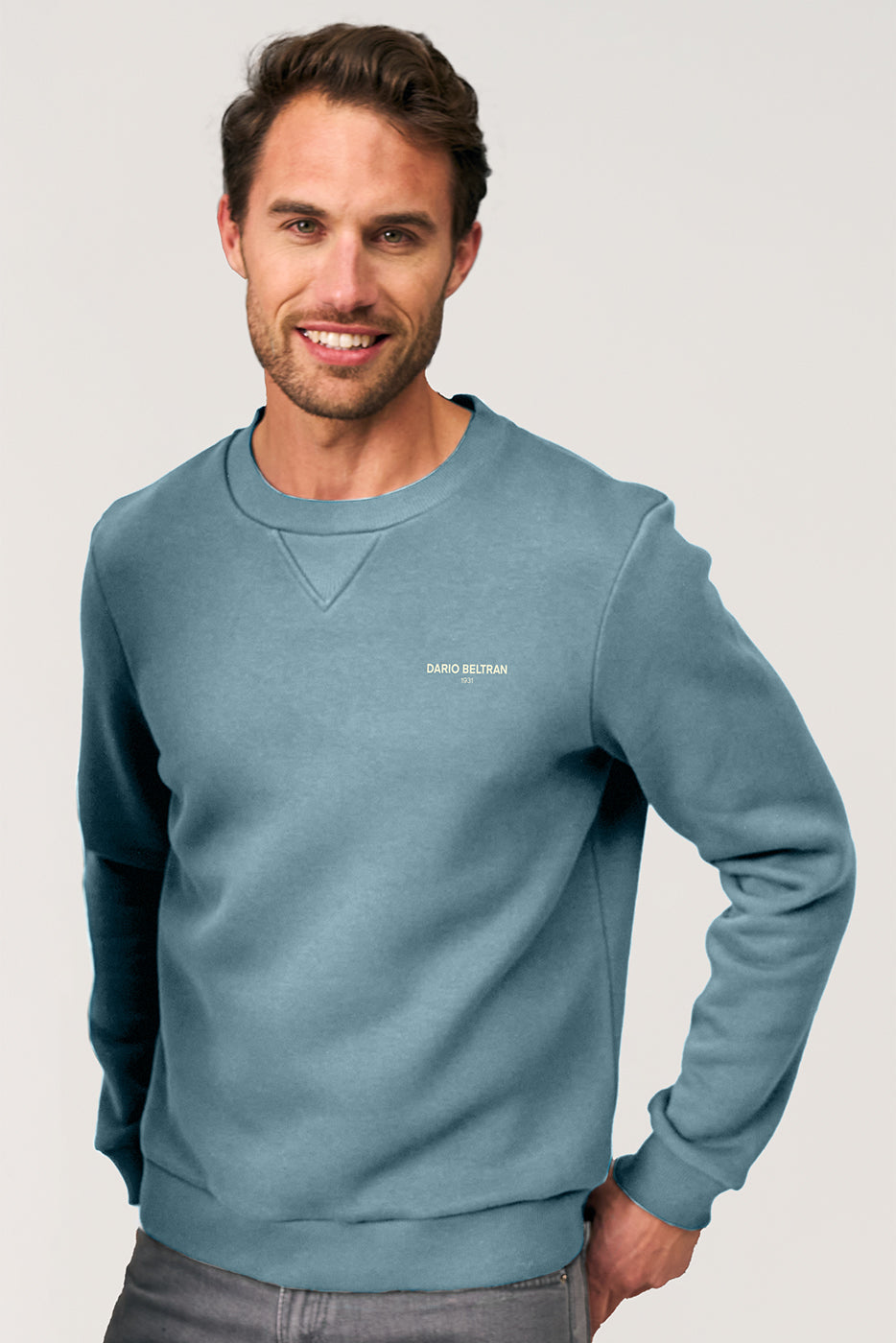Sudadera hombre cuello redondo azul