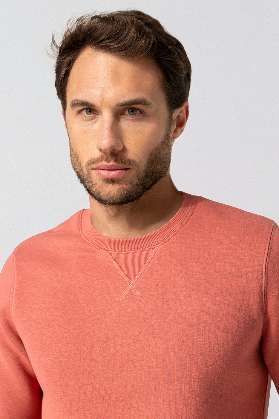 Sudadera cuello redondo naranja