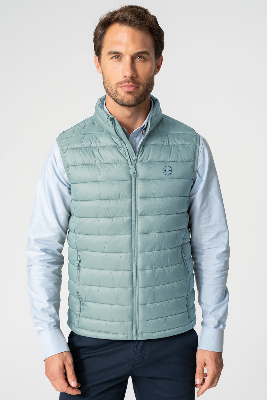 Chaleco acolchado hombre sin capucha azul