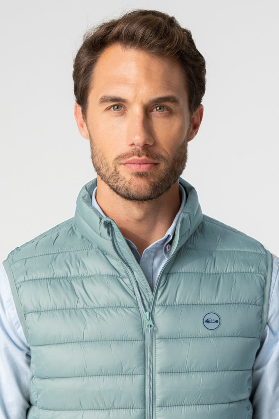 Chaleco acolchado hombre sin capucha azul