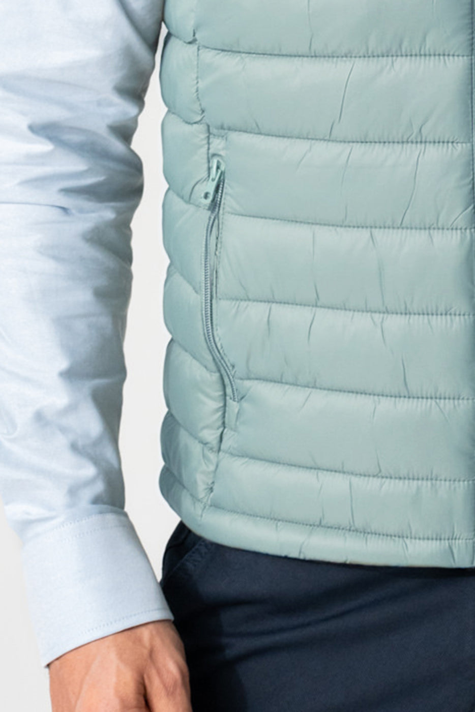 Chaleco acolchado hombre sin capucha azul