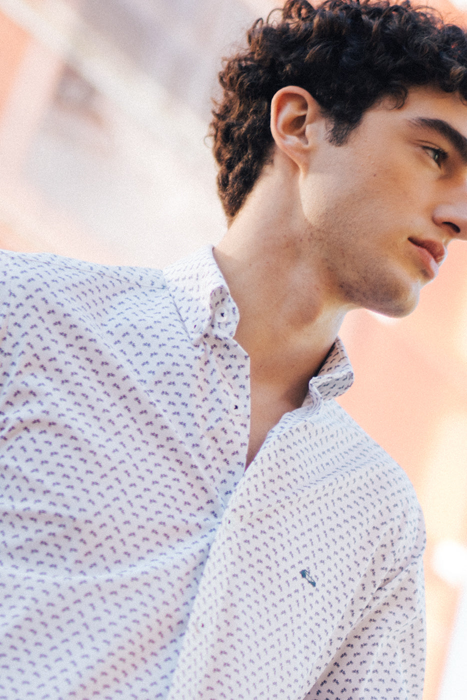 Camisa bielástica hombre estampado bicis