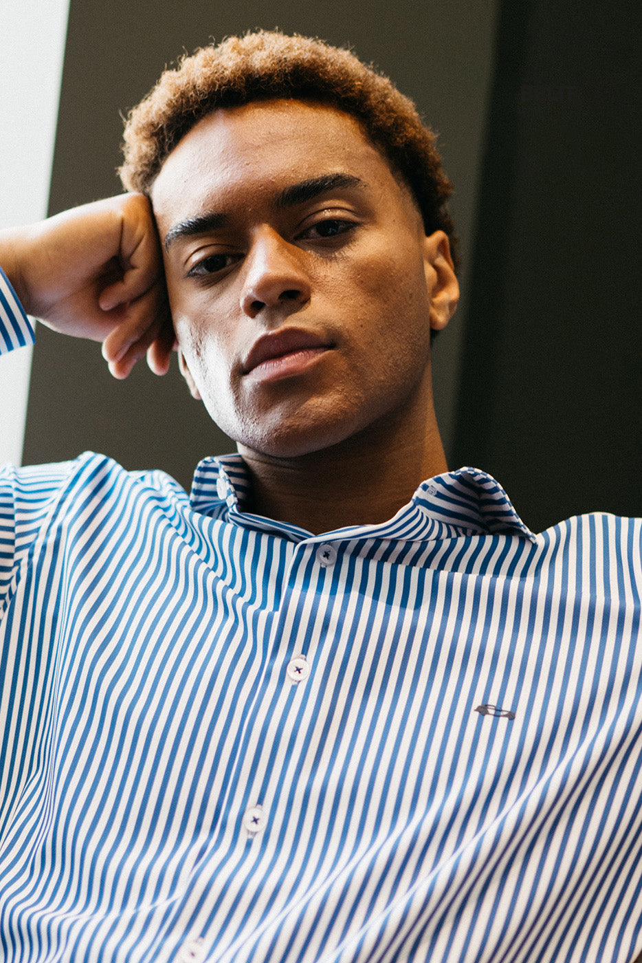 CAMISA EN TEJIDO DE RAYAS ANTIARRUGAS