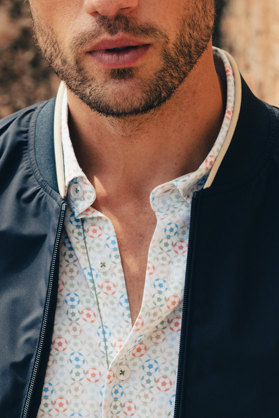 Chaqueta hombre marino sin capucha