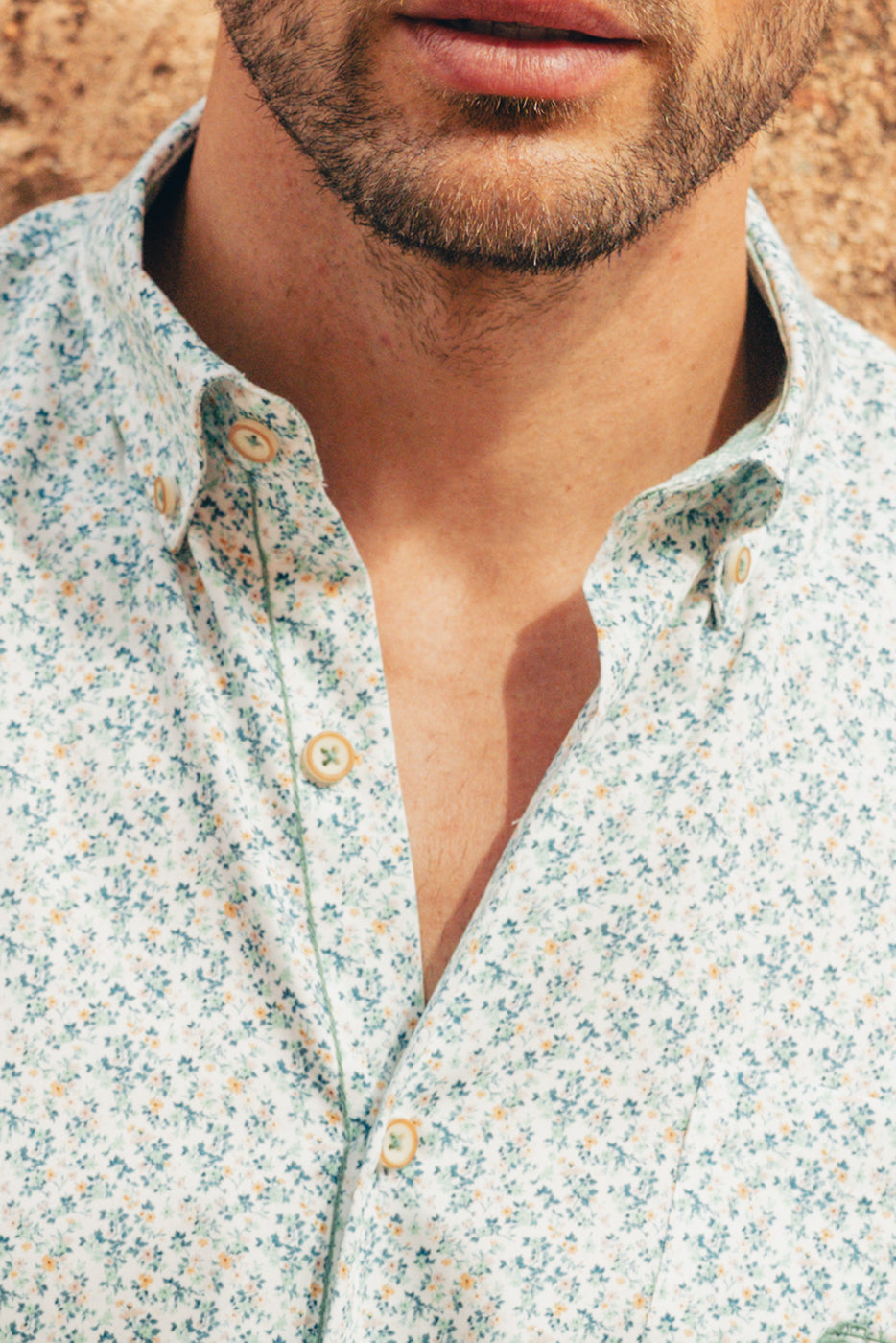 Camisa manga corta estampado liberty verde