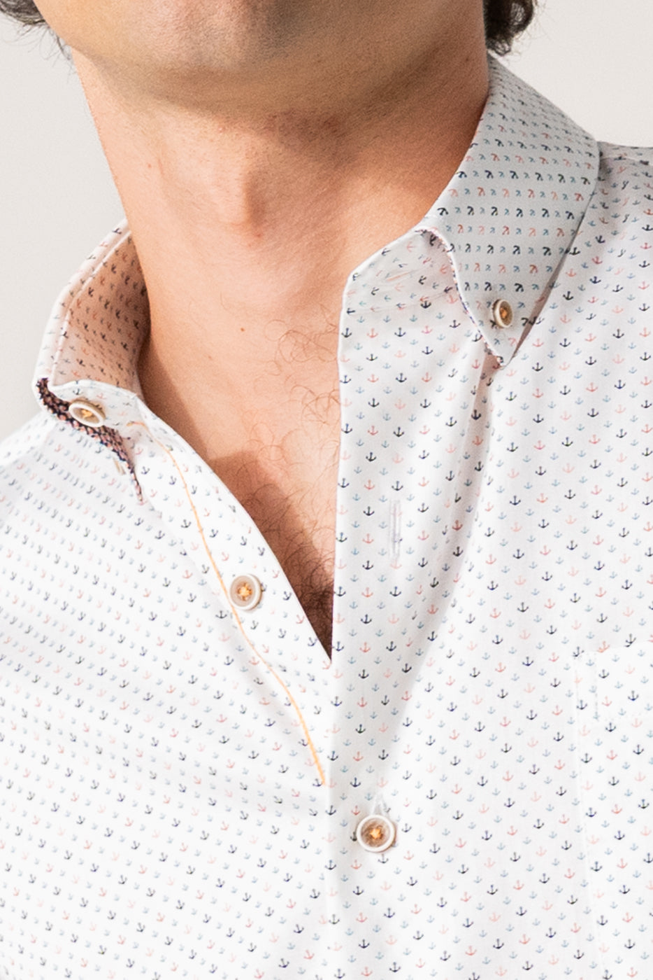 Camisa estampada manga corta anclas