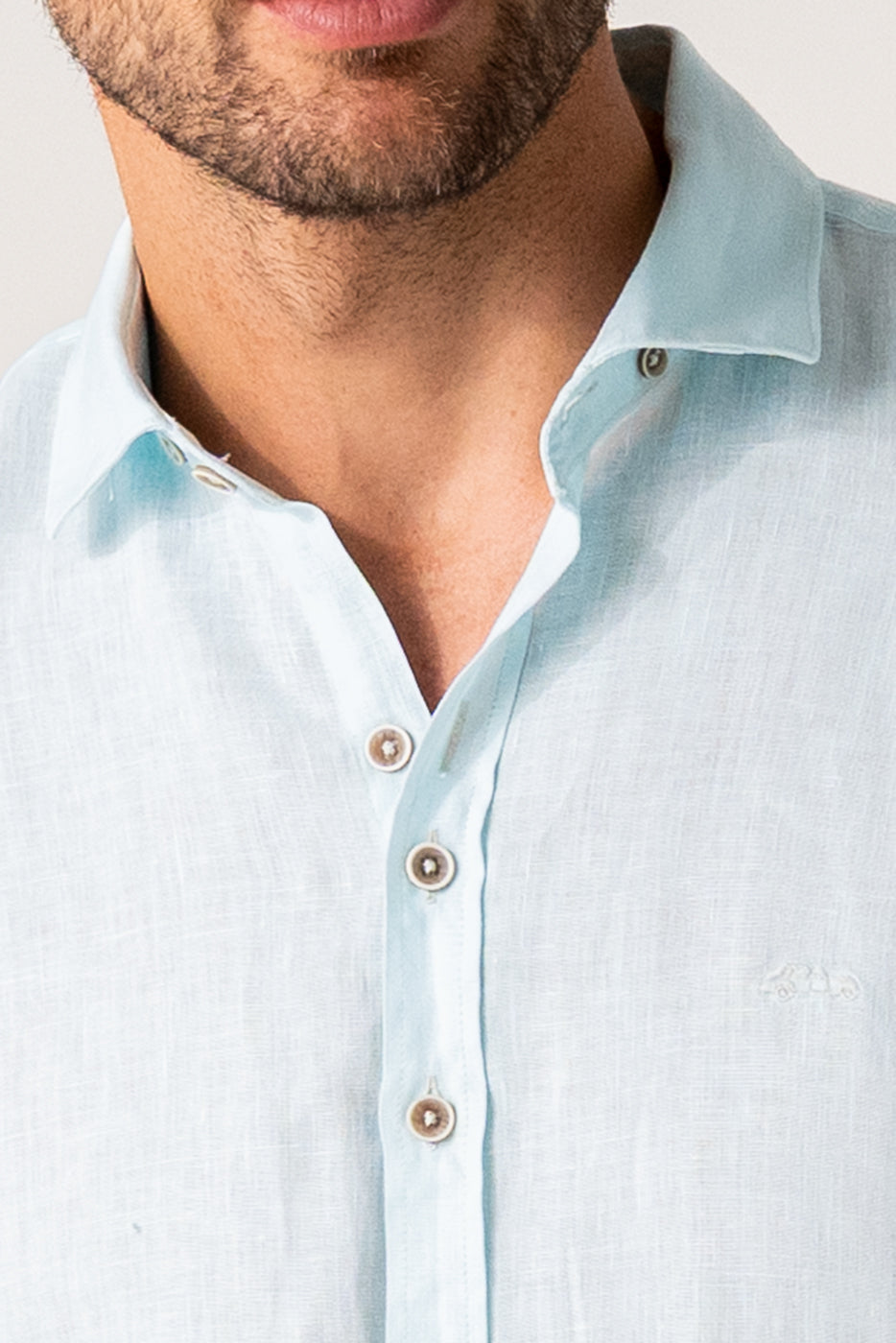 Camisa hombre lisa celeste