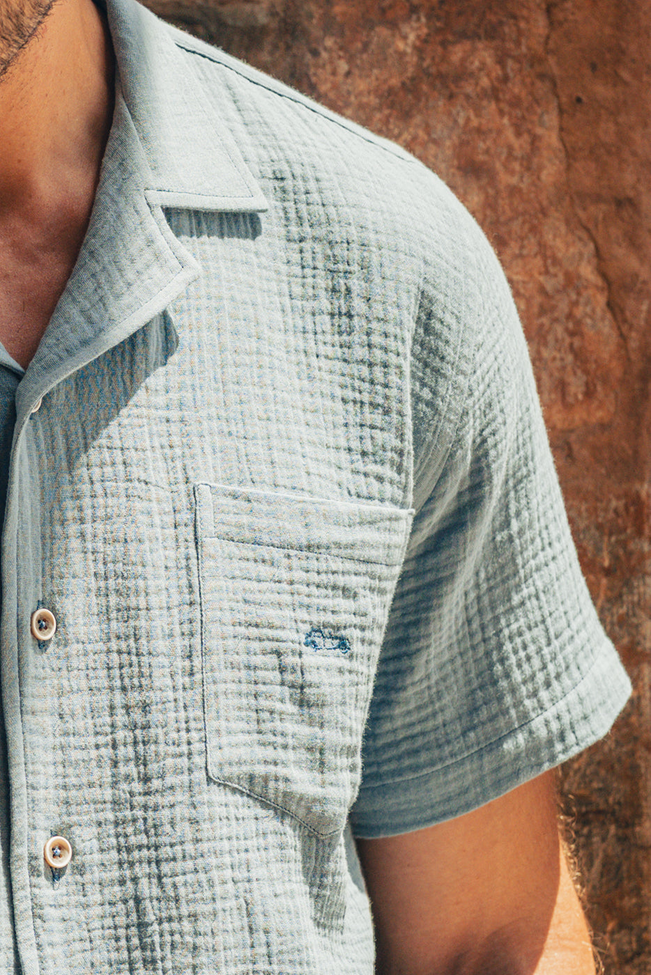 Camisa bowling hombre tono verde