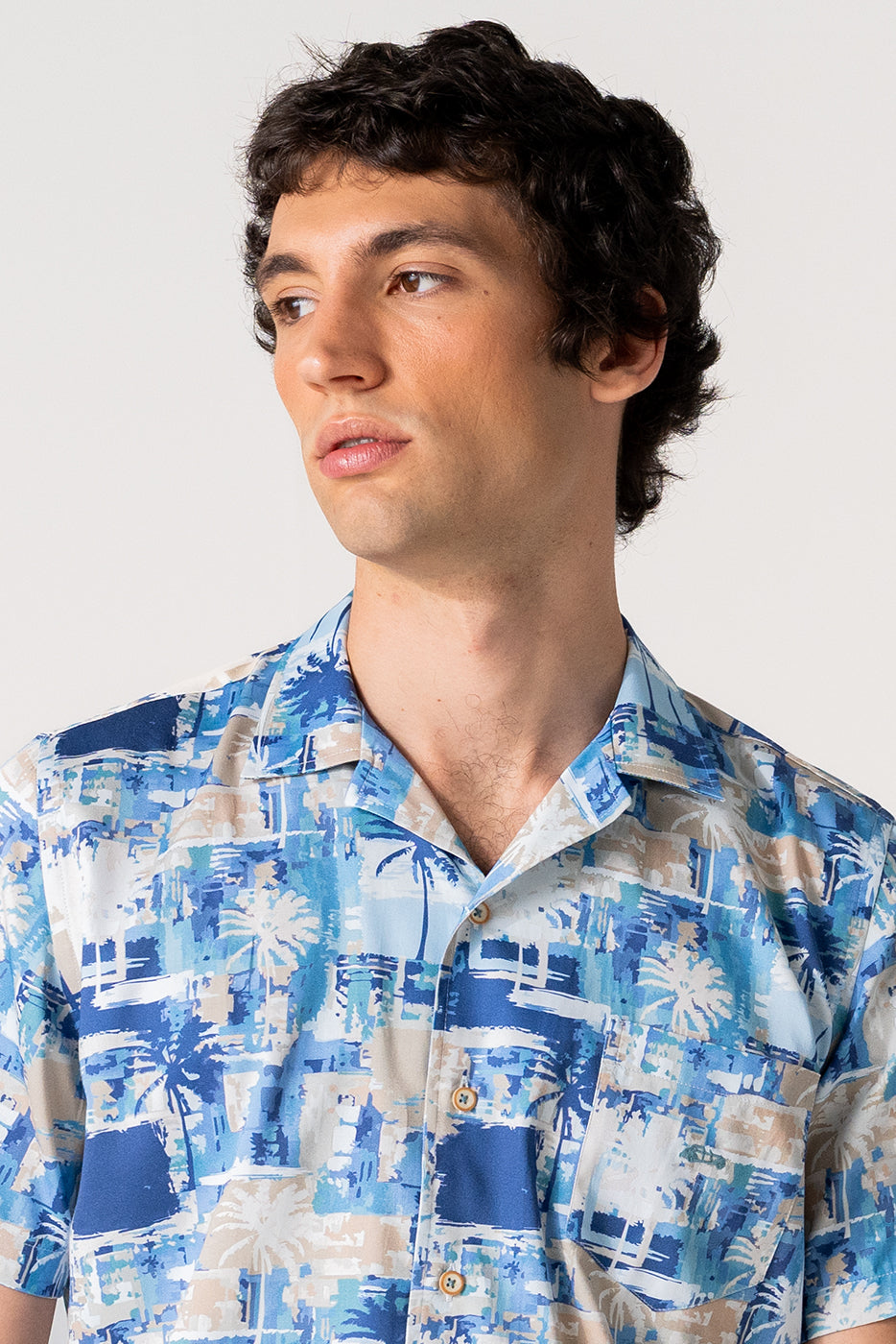 Camisa bowling hombre estampado patchwork