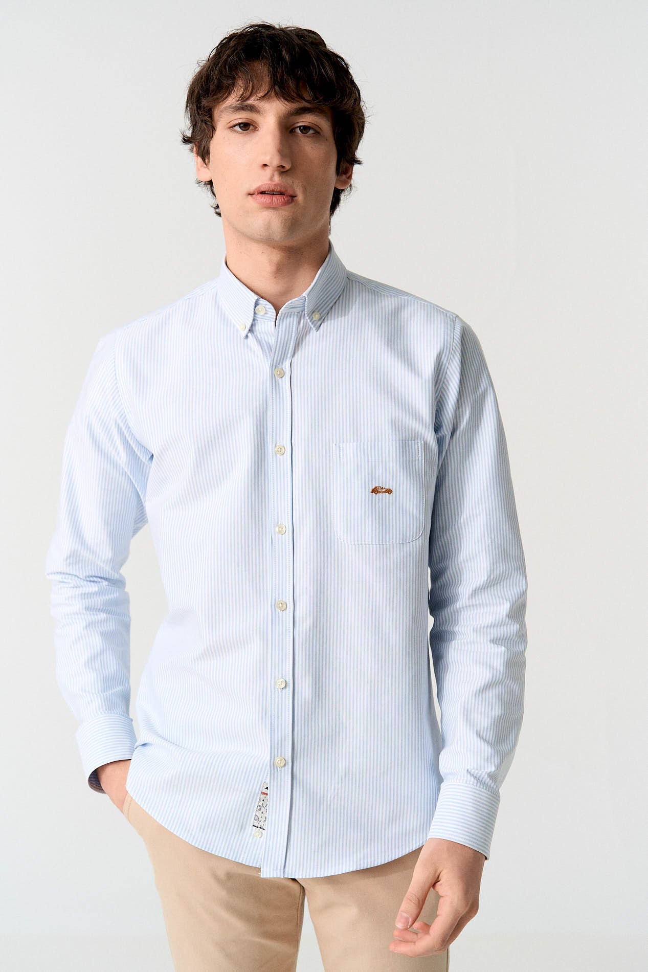 Camisa rayas azules oxford