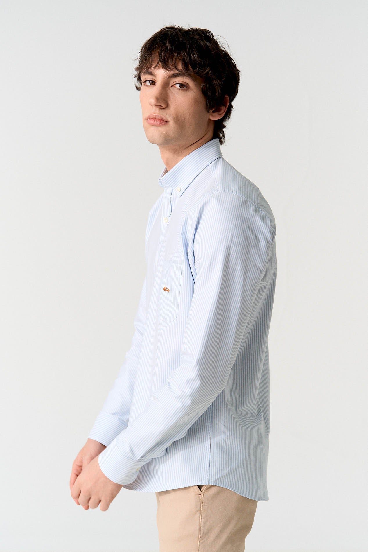 Camisa rayas azules oxford