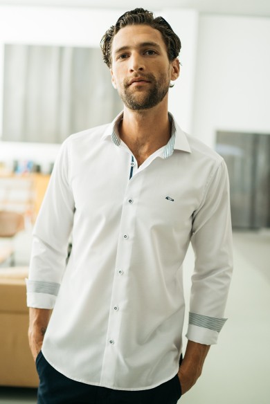 CAMISA HOMBRE SLIM FIT COLOR BLANCO