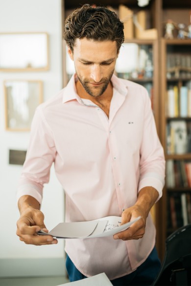 CAMISA HOMBRE SLIM FIT COLOR ROSA