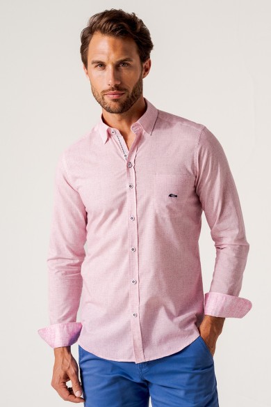 CAMISA MANGA LARGA ESTAMPADO SÍMIL CUADRITOS