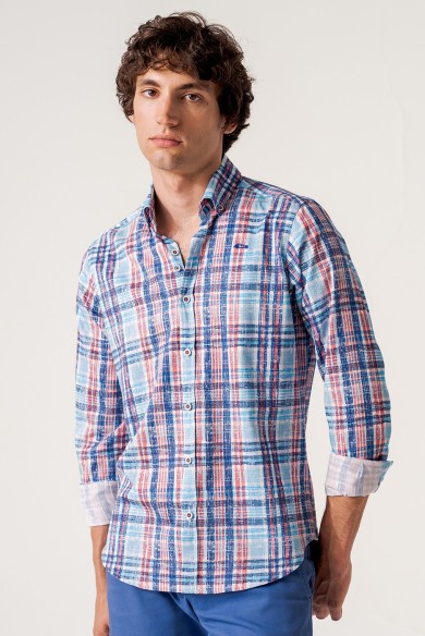 CAMISA REGULAR FIT MANGA LARGA CUADROS