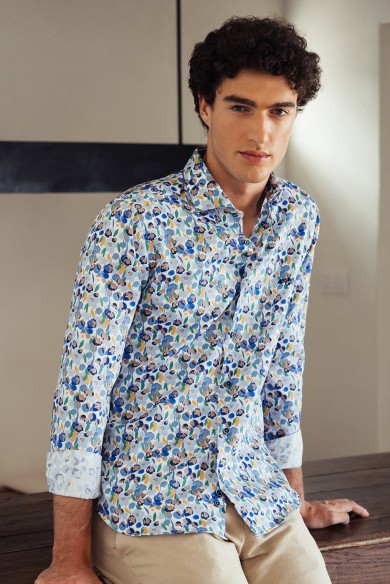 CAMISA HOMBRE REGULAR FIT ESTAMPADO FLORAL ABSTRACTO
