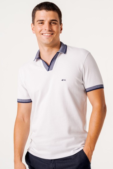 POLO JACQUARD COLOR BLANCO