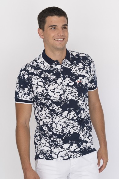 POLO PIQUÉ ESTAMPADO MARINO HOMBRE