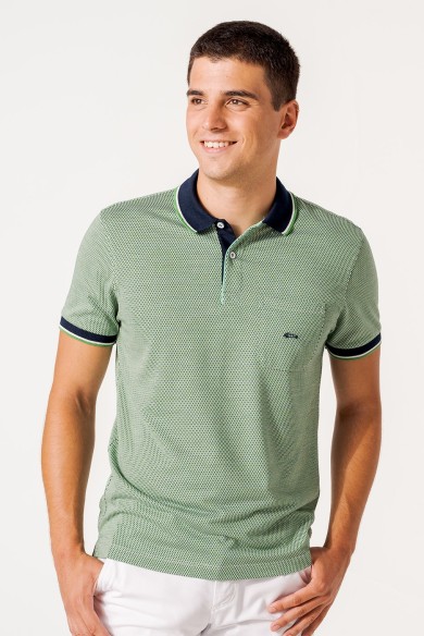 POLO JACQUARD COLOR VERDE HOMBRE