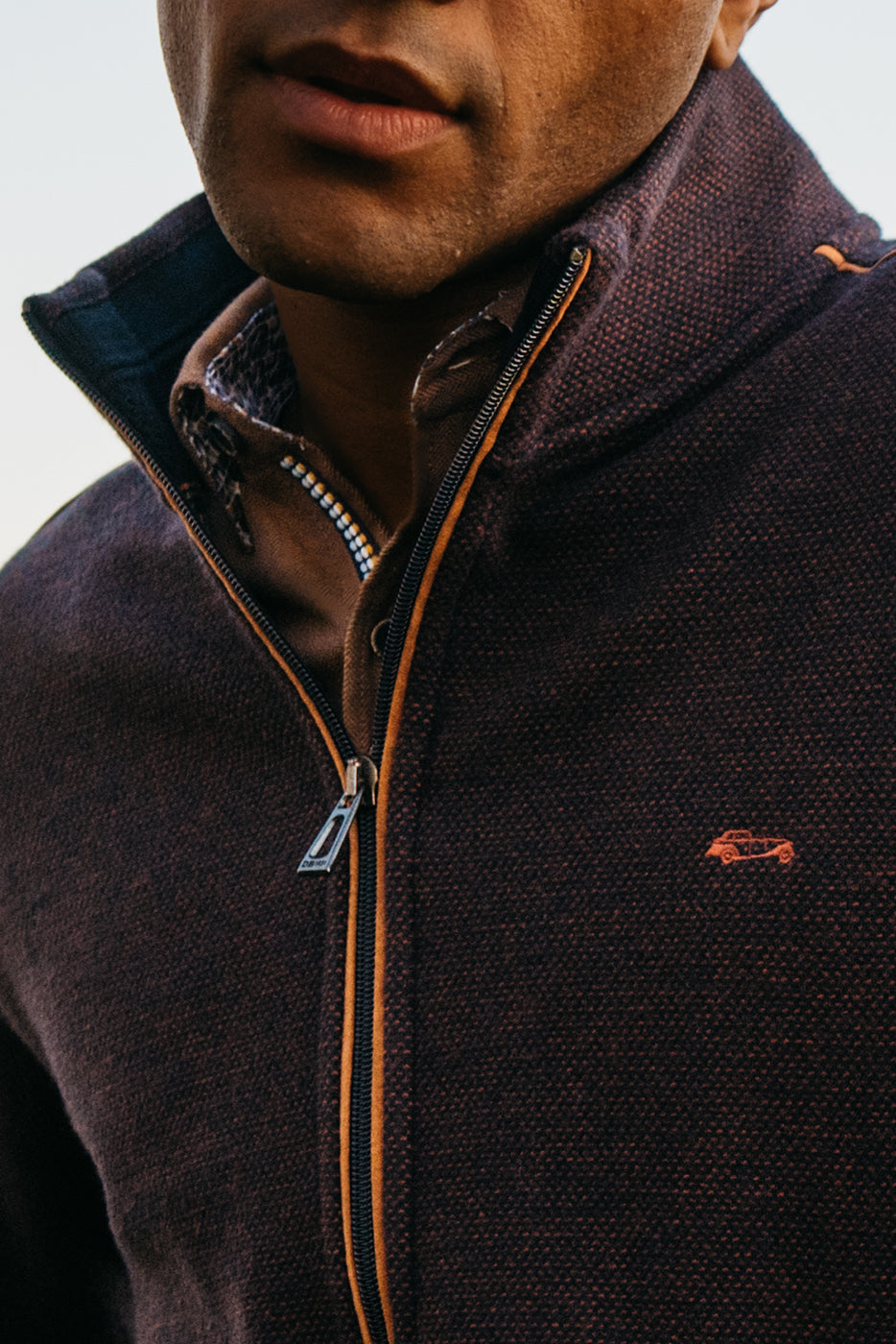 Chaqueta punto marrón hombre