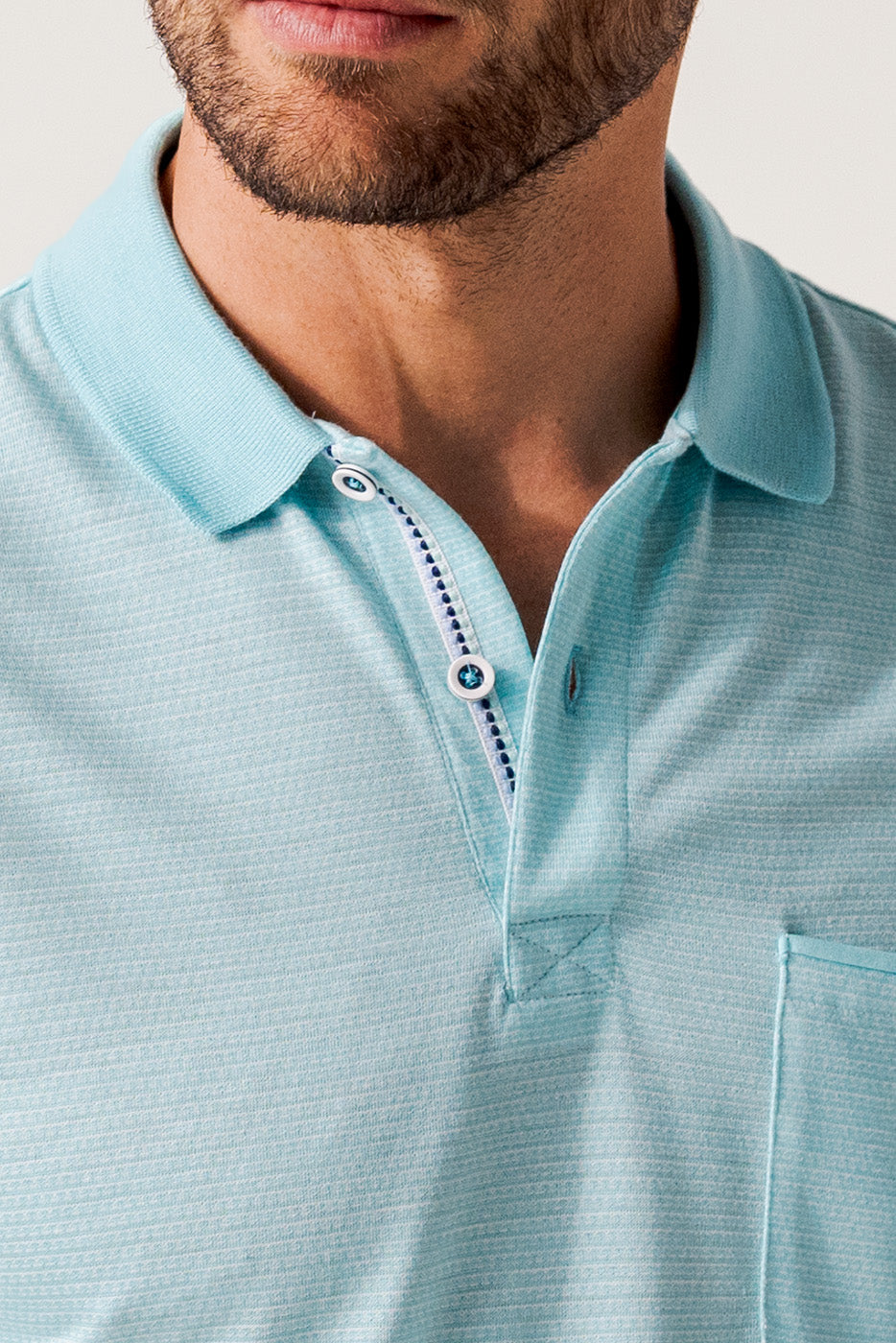 Polo jacquard en rayas color verde