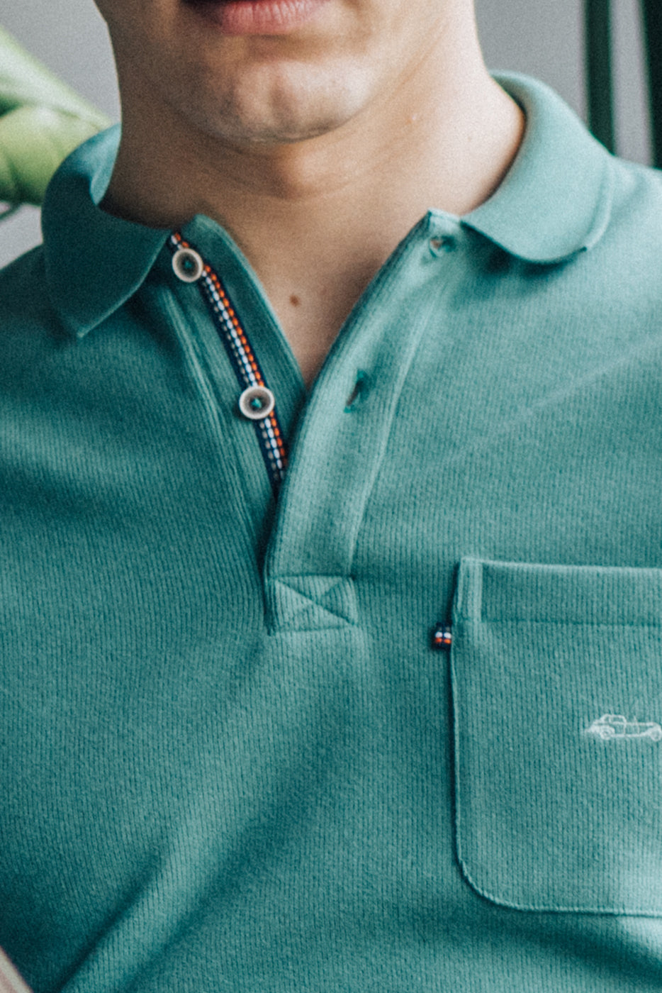 Polo punto hombre color verde