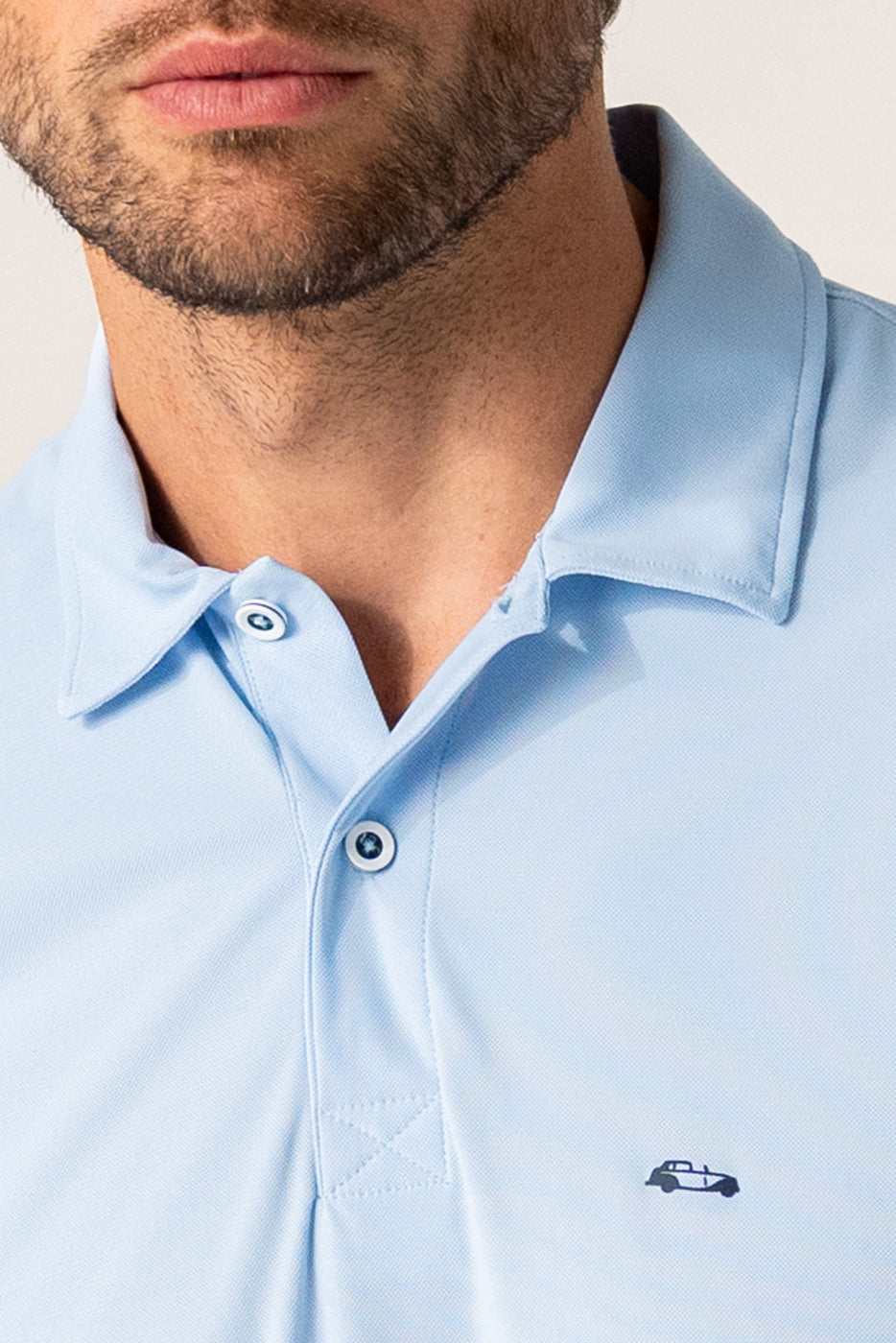 Polo punto técnico ultraelástico hombre celeste