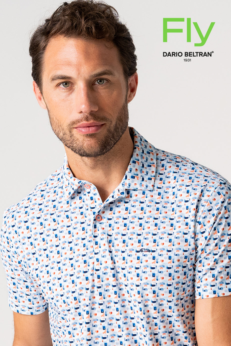 Polo tejido técnico elástico estampado 