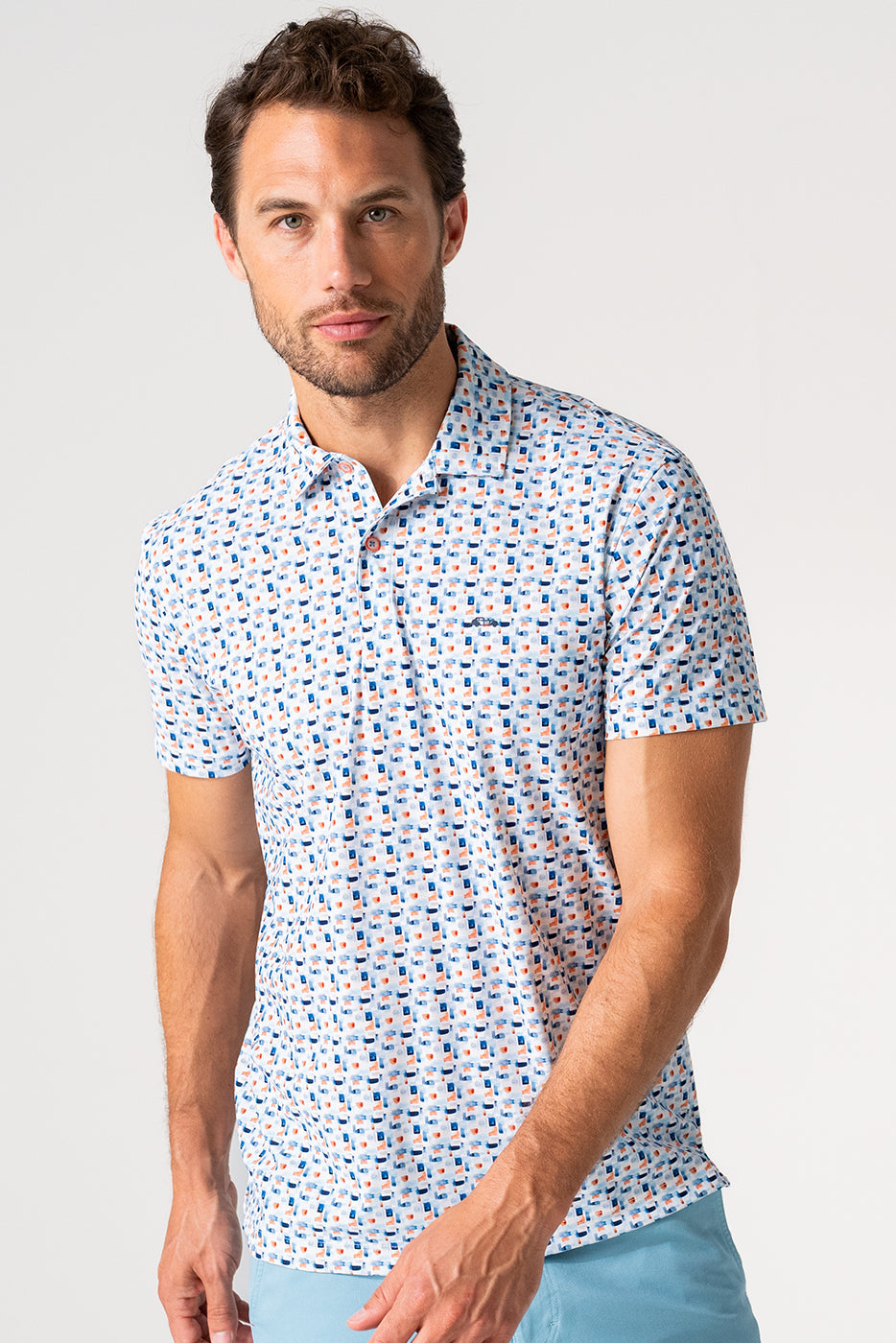 Polo tejido técnico elástico estampado 