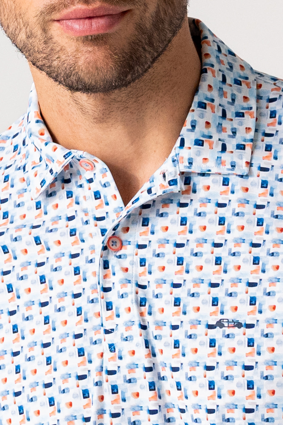 Polo tejido técnico elástico estampado 