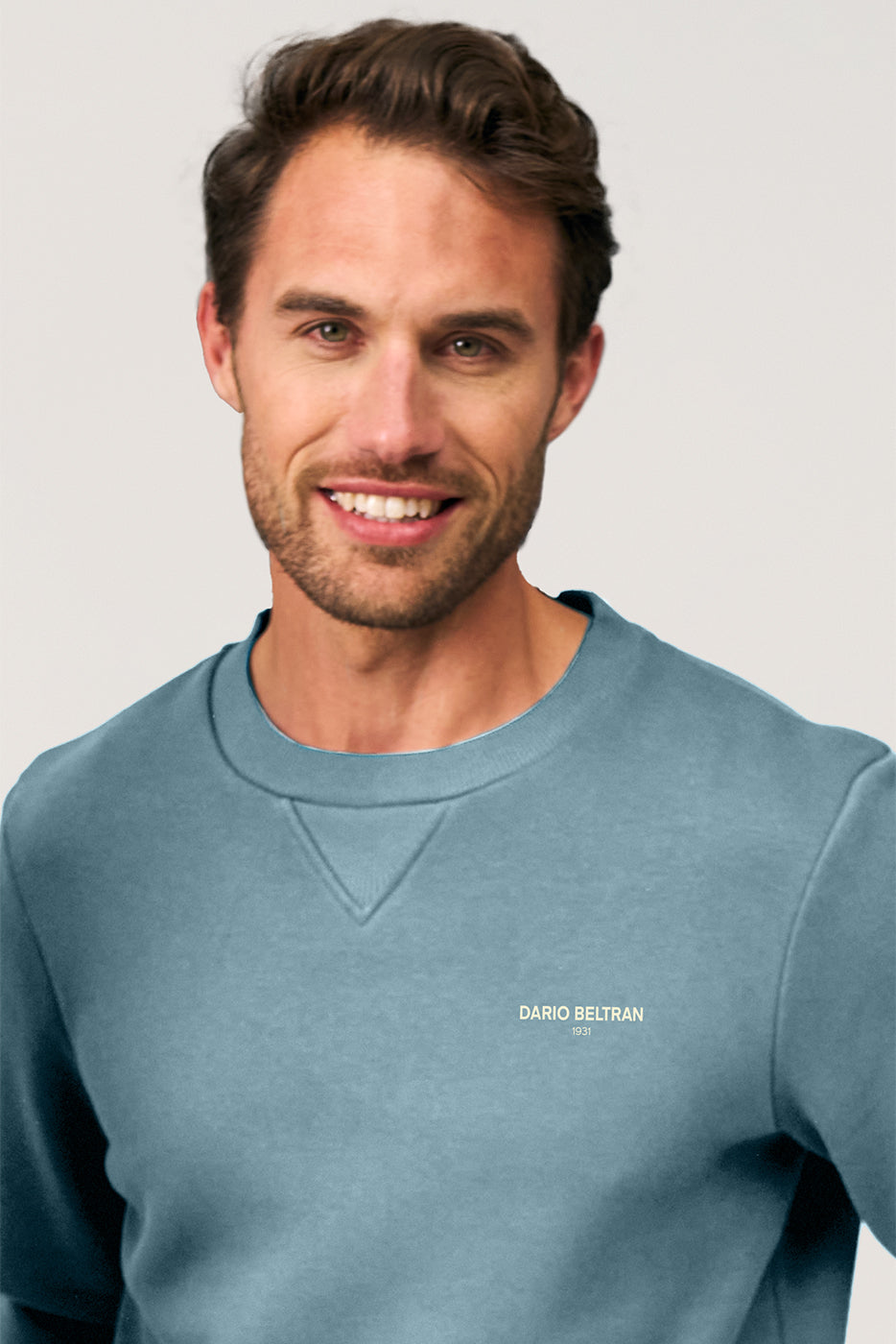 Sudadera hombre cuello redondo azul