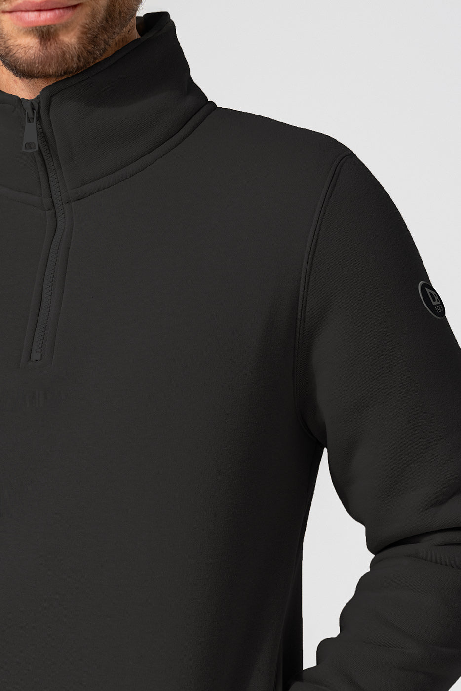 Sudadera cuello cremallera negro