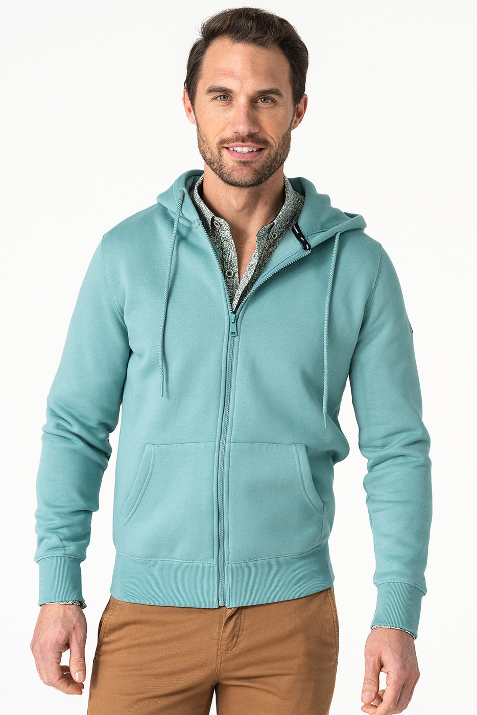 Sudadera chaqueta cremallera con capucha verde