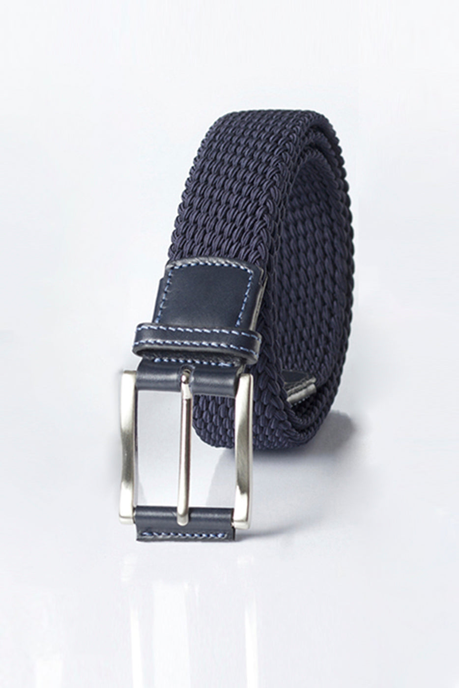 Cinturón elástico trenzado beige