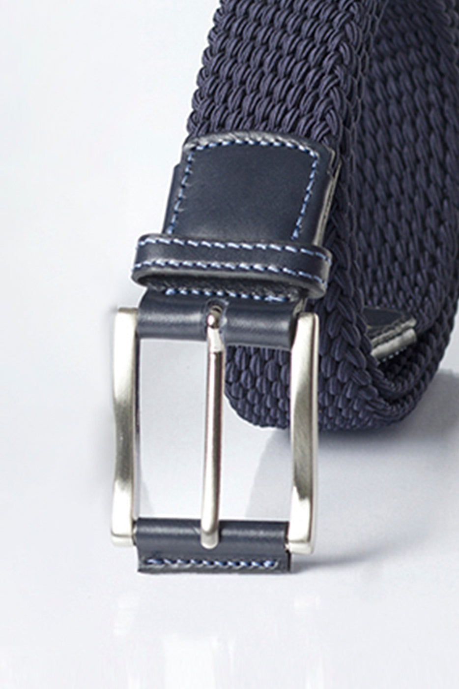 Cinturón elástico trenzado beige