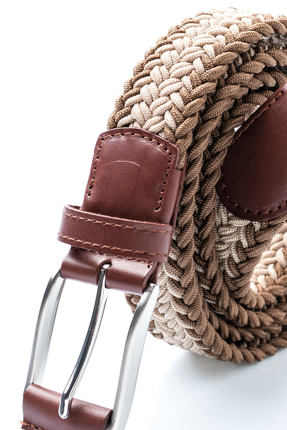 Cinturon hobre elástico tonos beige 