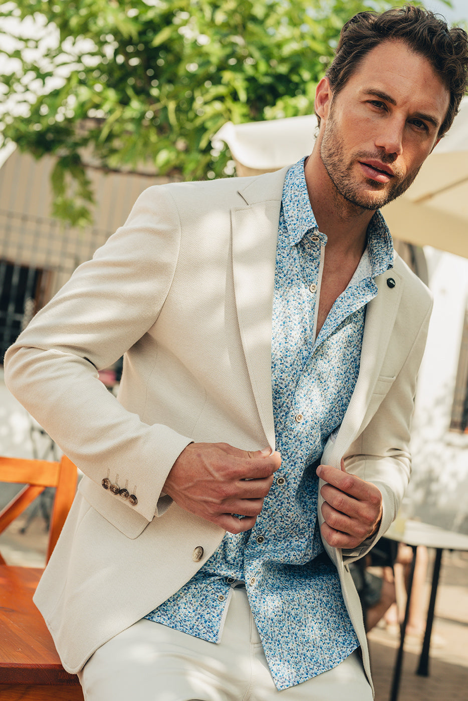 Americana hombre beige