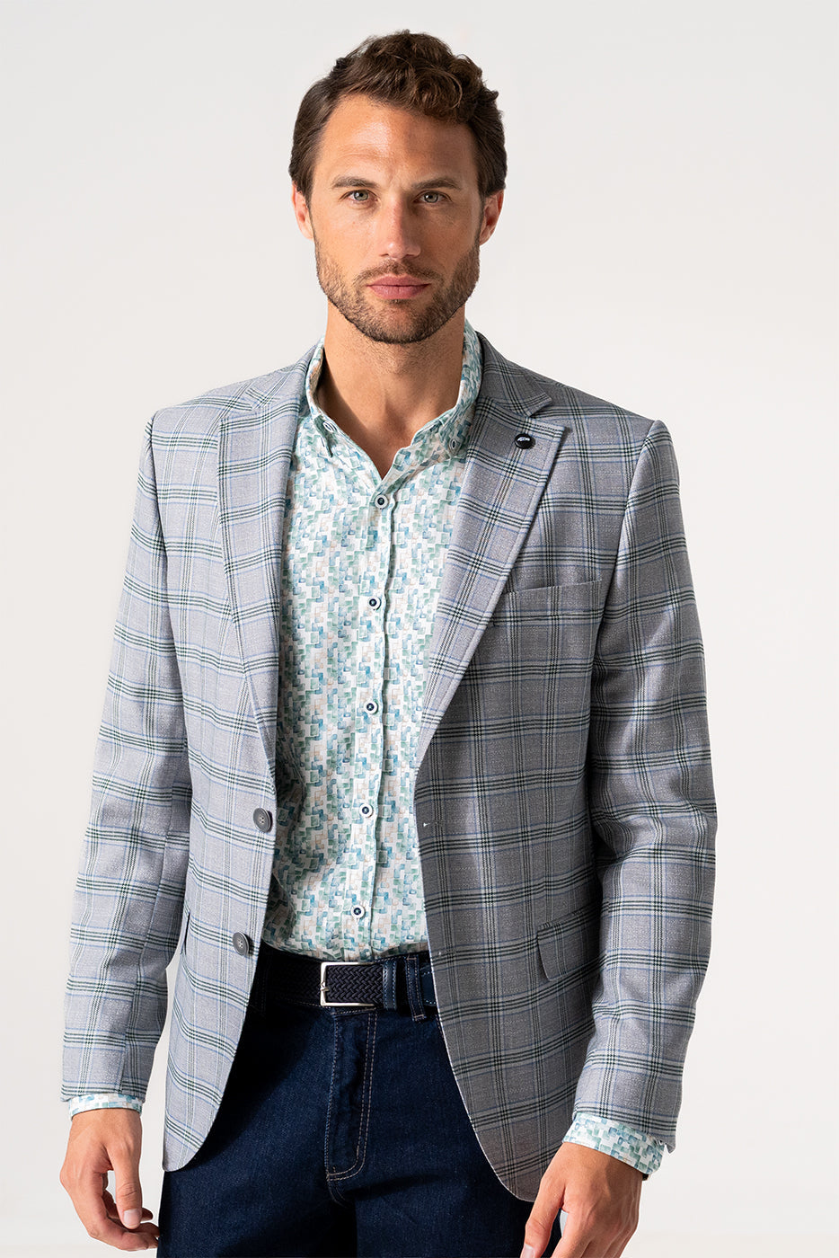 Americana hombre gris