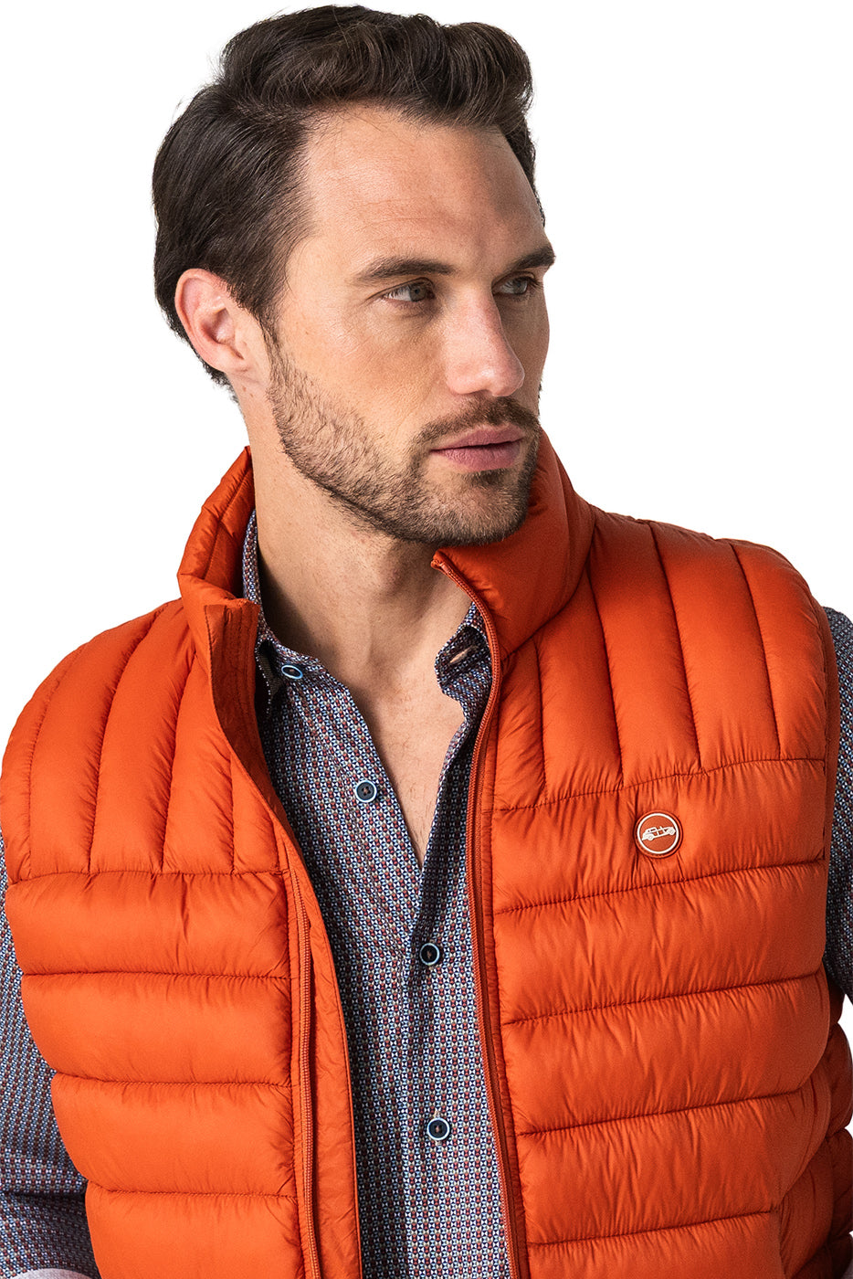 Chaleco acolchado hombre naranja
