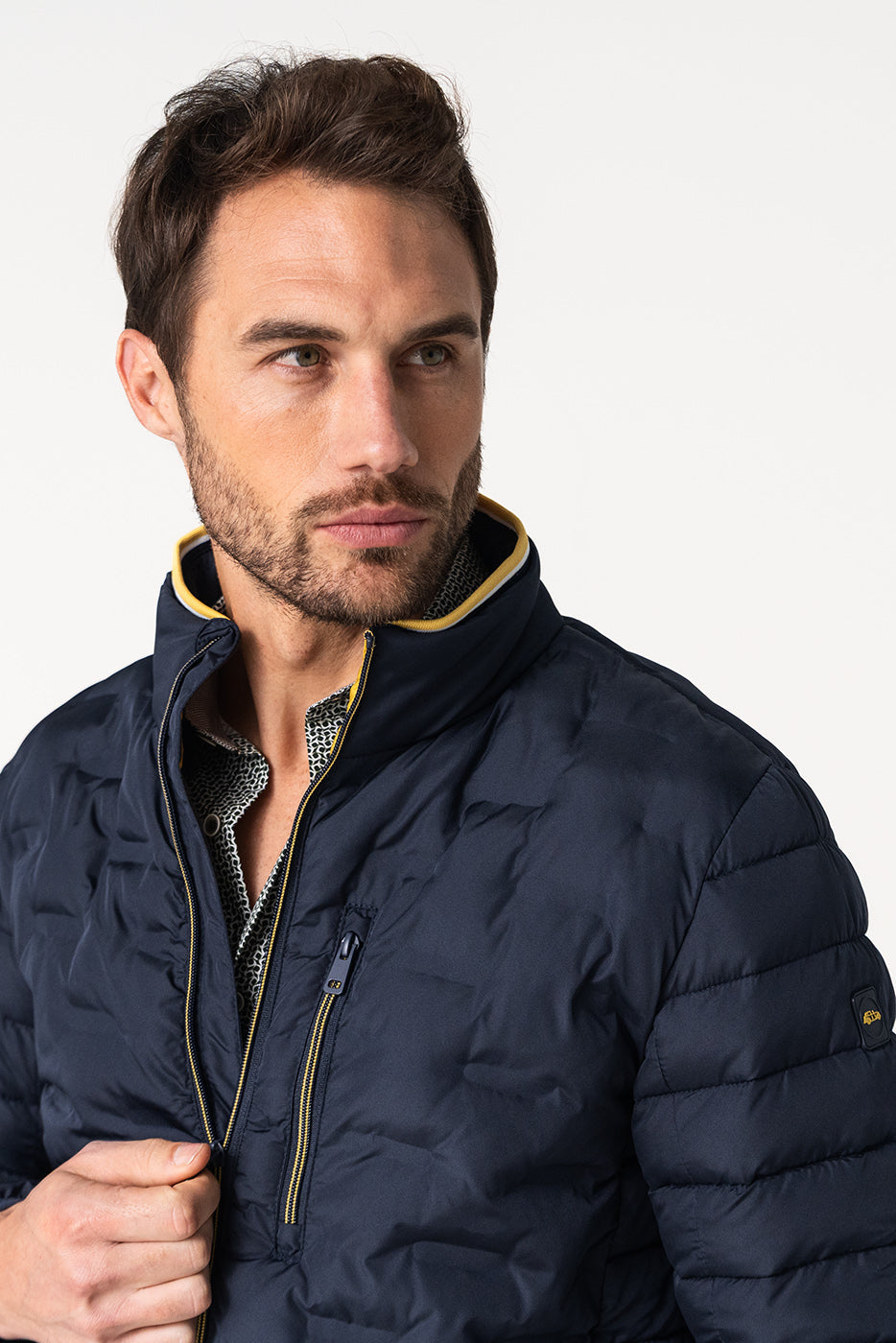 Chaqueta acolchada sin capucha marino