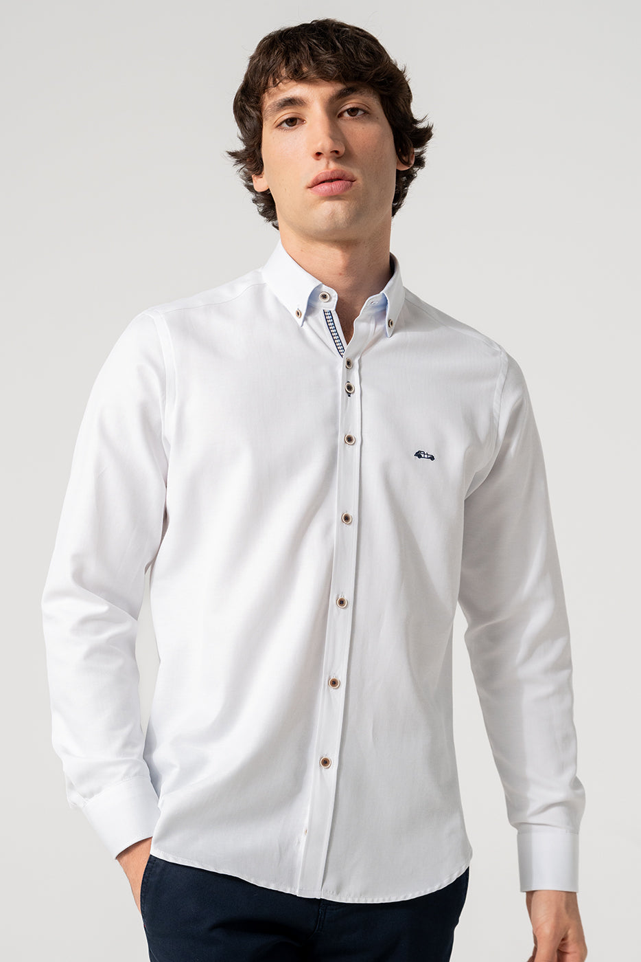 Camisa hombre slim fit blanco