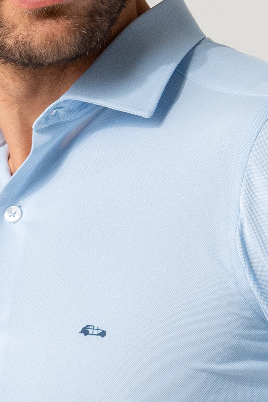 Camisa hombre regular fit lisa celeste