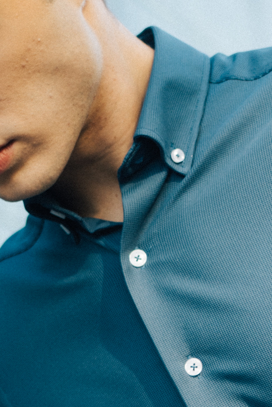 Camisa hombre bielástica en azul