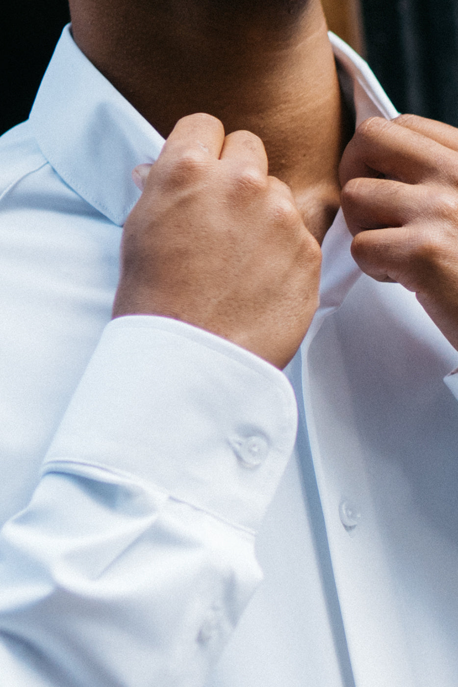 Camisas bielástica lisa que no necesita plancha